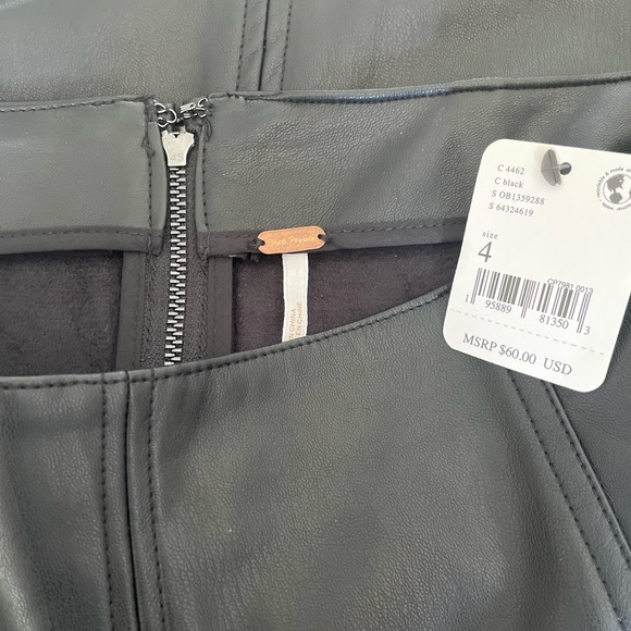 Black leather skirt by Free People - Picture 2 of 4